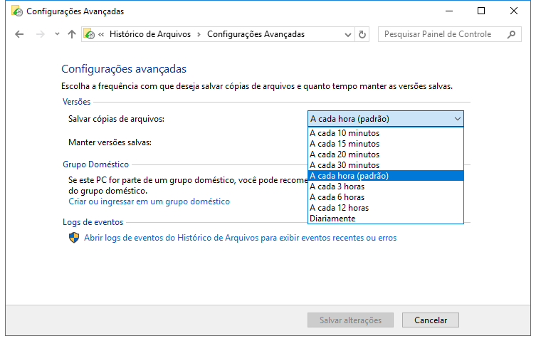 Configurar plano de backup