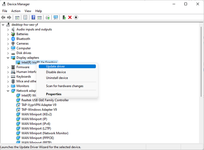 atualizar driver intel
