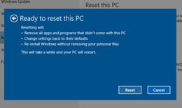 windows 10 fails to reset