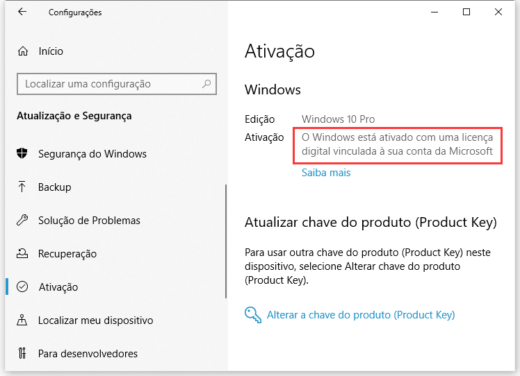 Como ativar o Windows 10 com chave de produto/licença digital/CMD - EaseUS