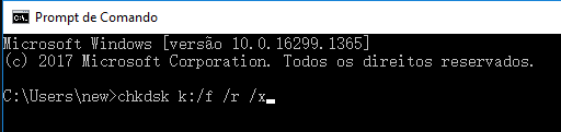 corrigir erro do sistema de arquivos cartão de memória.