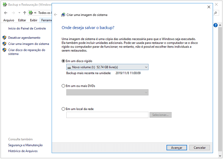 Criar uma imagem do sistema