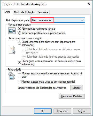 Apresentar 'Abrir janela de Comando aqui' no Explorer do Windows