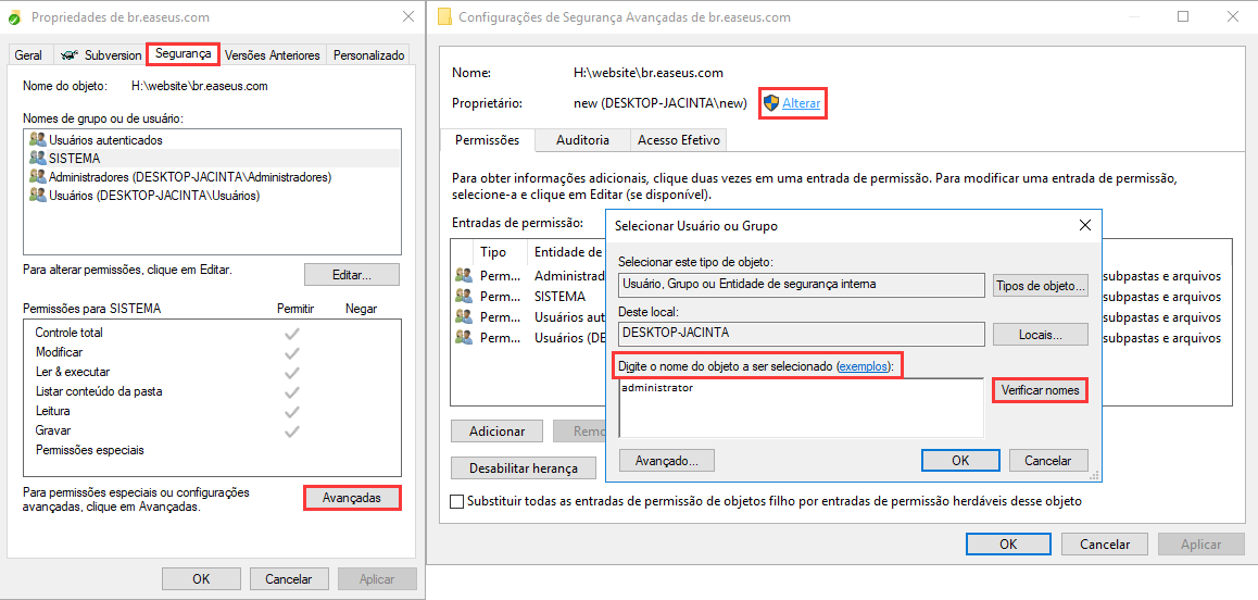pasta não está acessível - 1