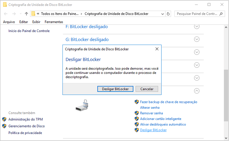Desbloqueie a partição do BitLocker.