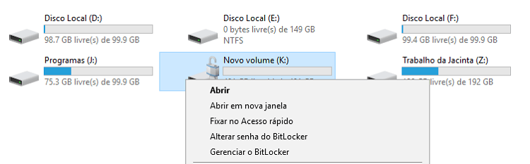 Remova a proteção do BitLocker.