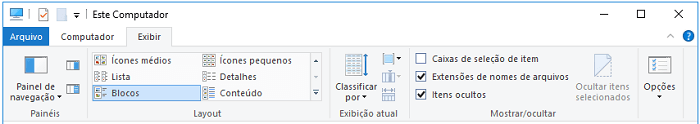 Clique na guia Exibir e verifique a caixa em frente dos itens ocultos para corrigir a unidade de rede mapeada não mostra arquivos e pastas