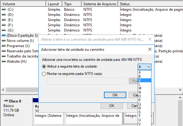 restaurar partição oculta