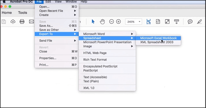 adobe converte pdf em excel