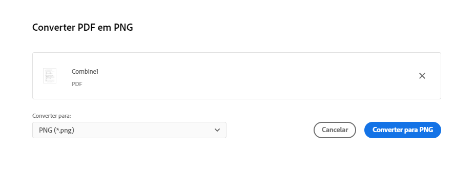 Adobe conversor pdf para png