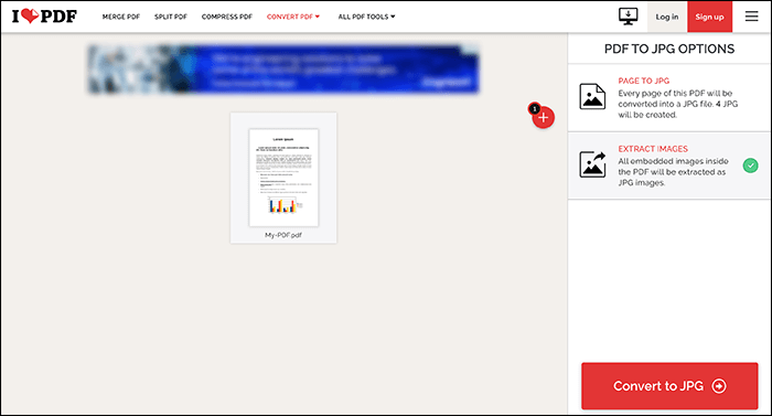 extrair imagem de pdf usando ilovepdf