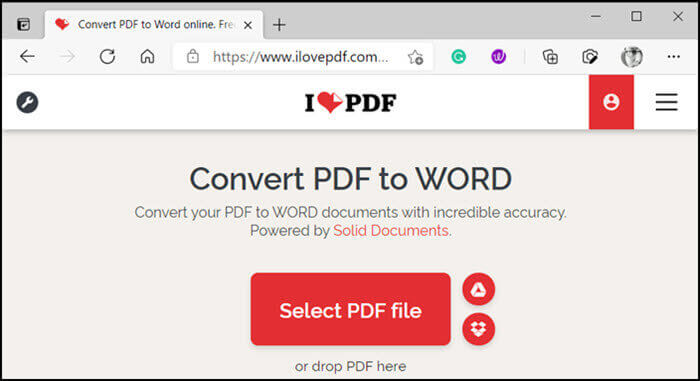 ilovepdf converter pdf para word