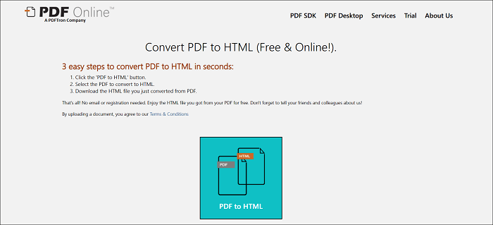 Conversor de PDF para HTML online