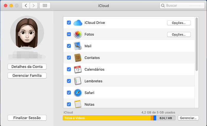 Salvar dados do Mac no iCloud