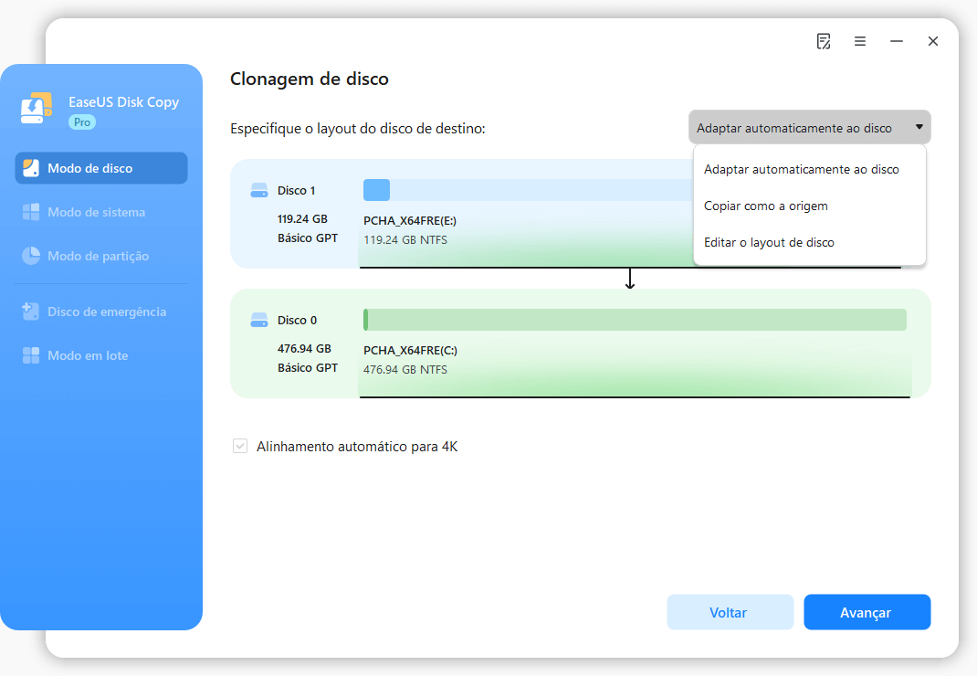 clique em OK quando uma mensagem de aviso aparecer