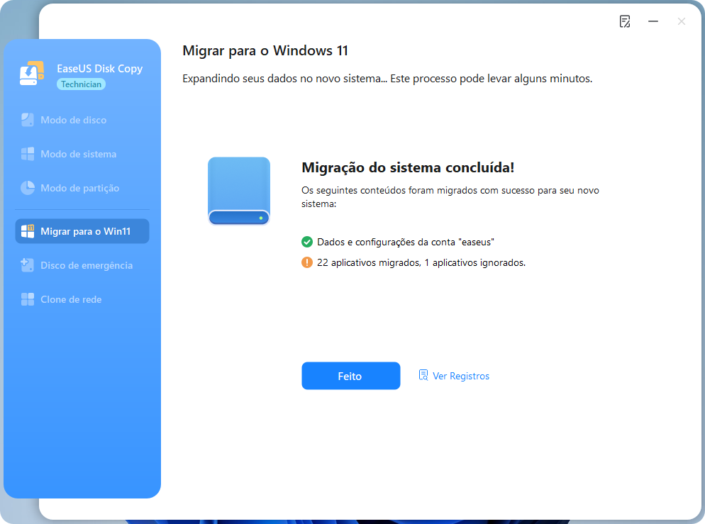 migração concluída