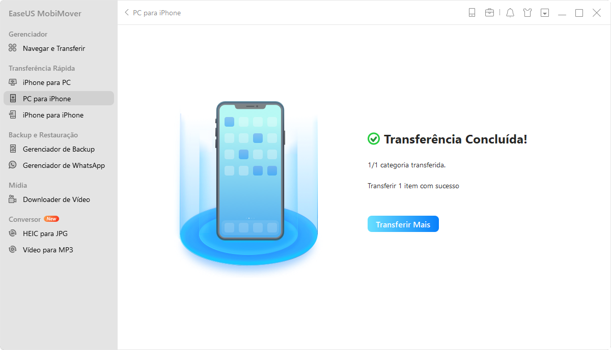 Transferir dados para iphone