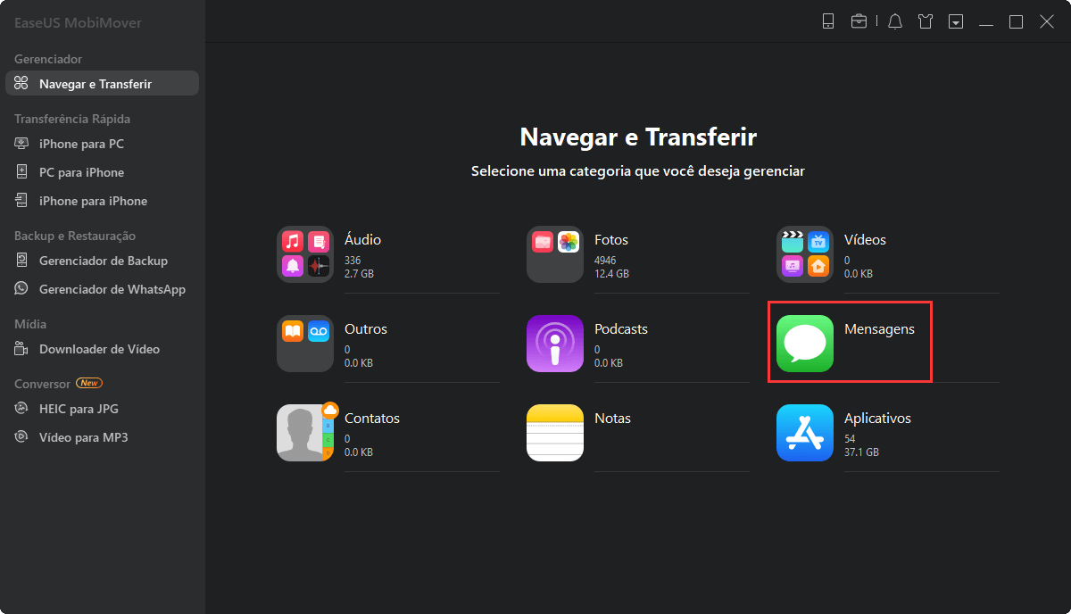 Como salvar mensagens de texto do iPhone no computador - Etapa 1