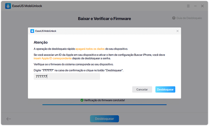 Desbloquear o dispositivo