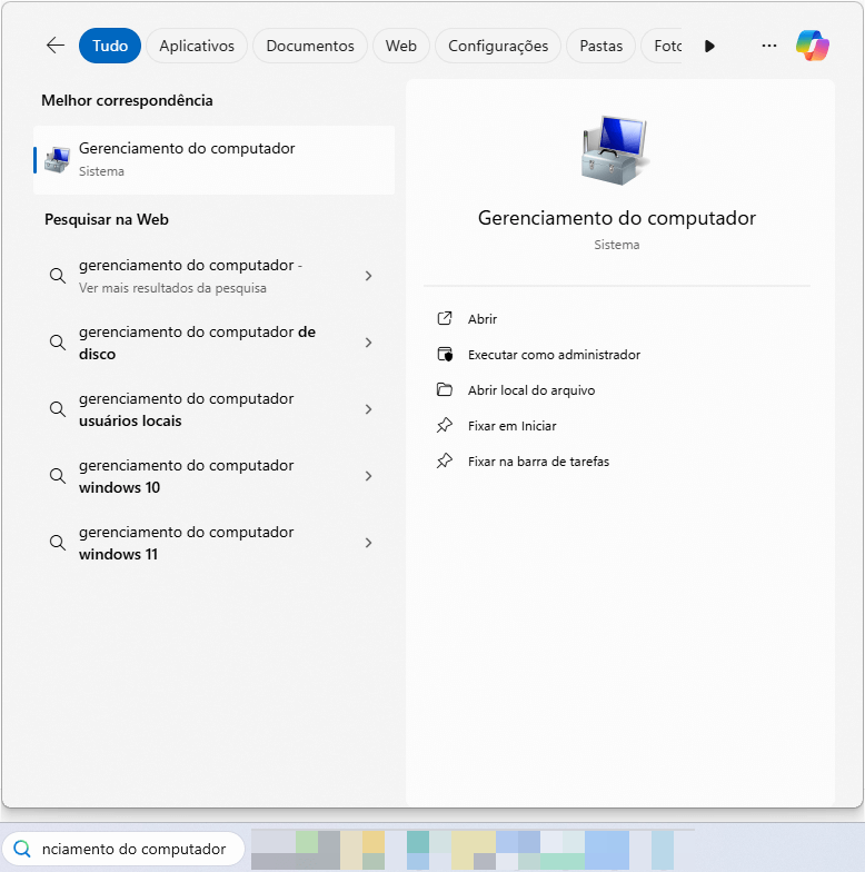 Abrir Gerenciamento de Discos via Gerenciamento do Computador - 1