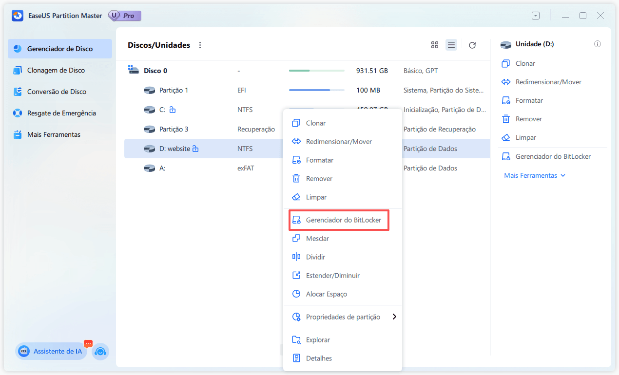 desativar bitlocker - 2
