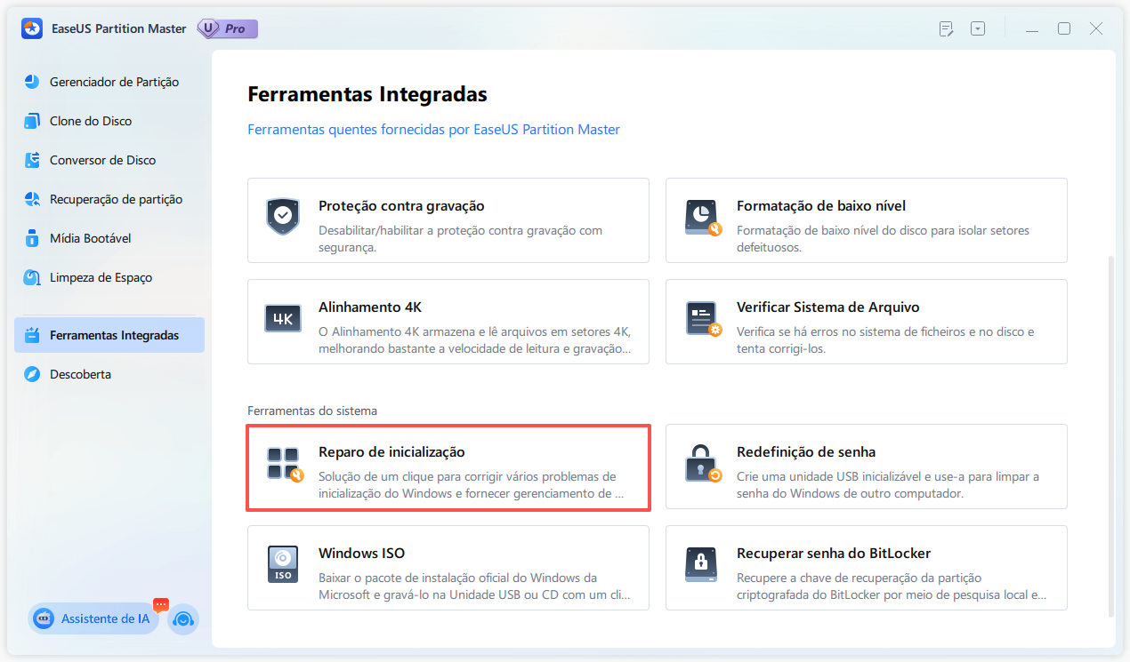 reparo de inicialização