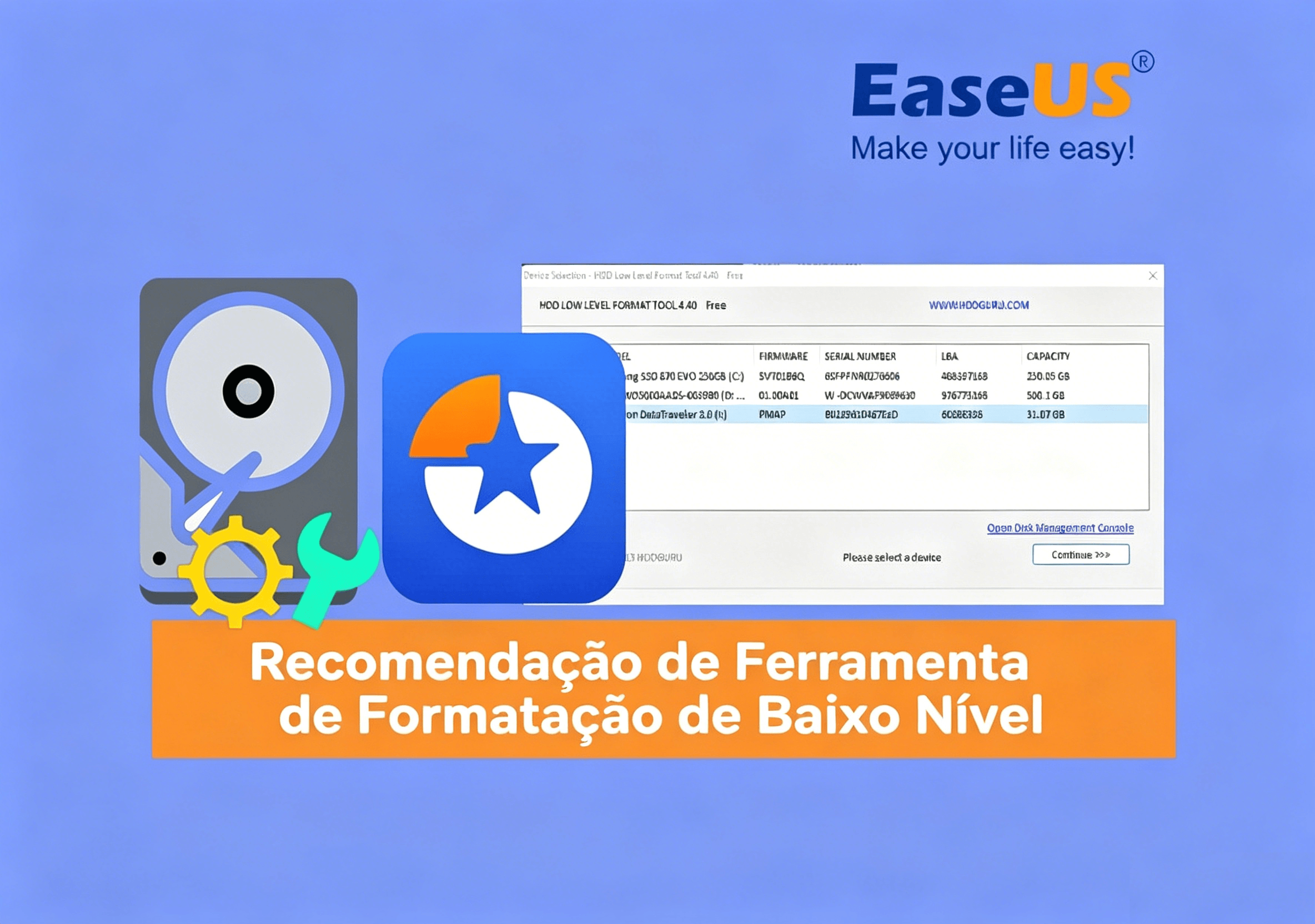 Imagem da ferramenta de formatação de baixo nível recomendada