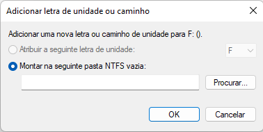 monte na seguinte pasta NTFS vazia