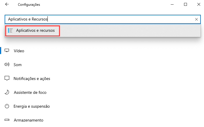 ir para Aplicativos e Recursos