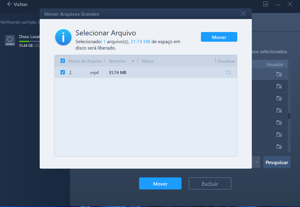 mover arquivos de uma unidade para outra