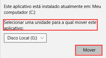 mover aplicativos para outro ssd