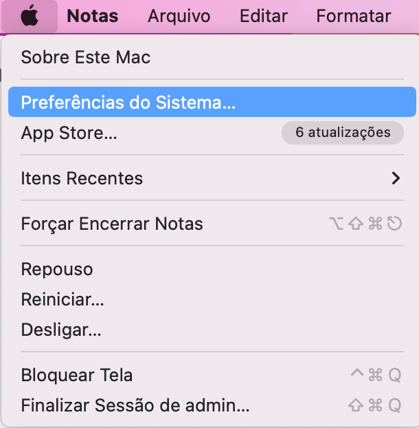 preferências de sistema