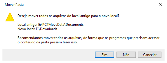 tocar na opção sim