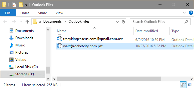 Transfira o Outlook para um novo PC com USB.