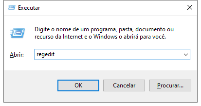 digitar regedit