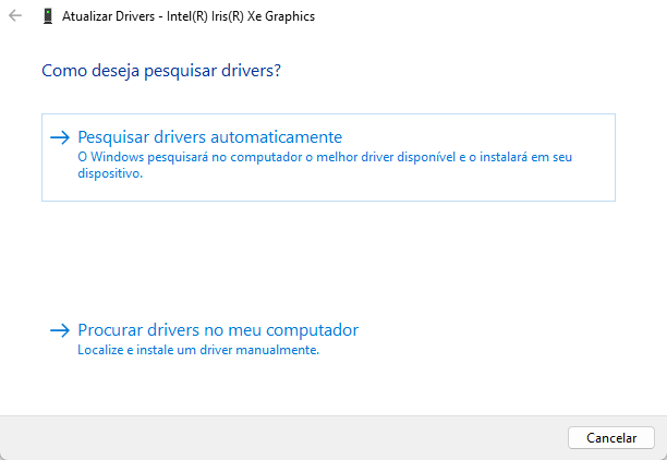 procurar automaticamente por driver