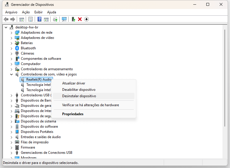 clique para expandir controlador de som video e jogos