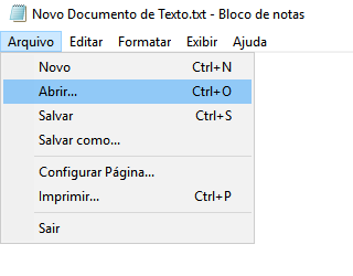 Abra e acesse unidades e arquivos por meio do bloco de notas.