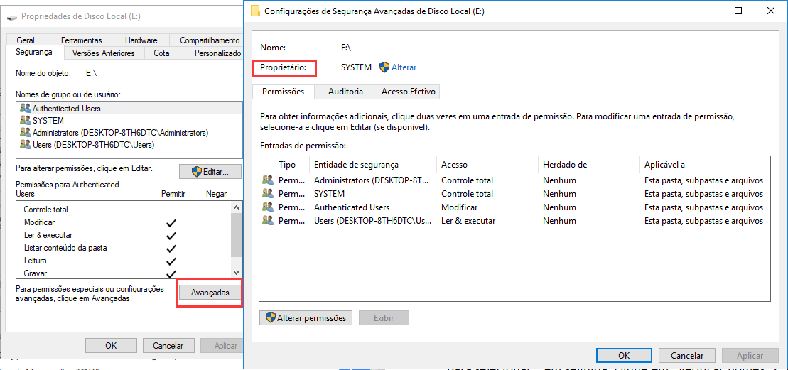 Corrigir erro 'Você precisará fornecer permissão do administrador para copiar arquivos ou pastas'.