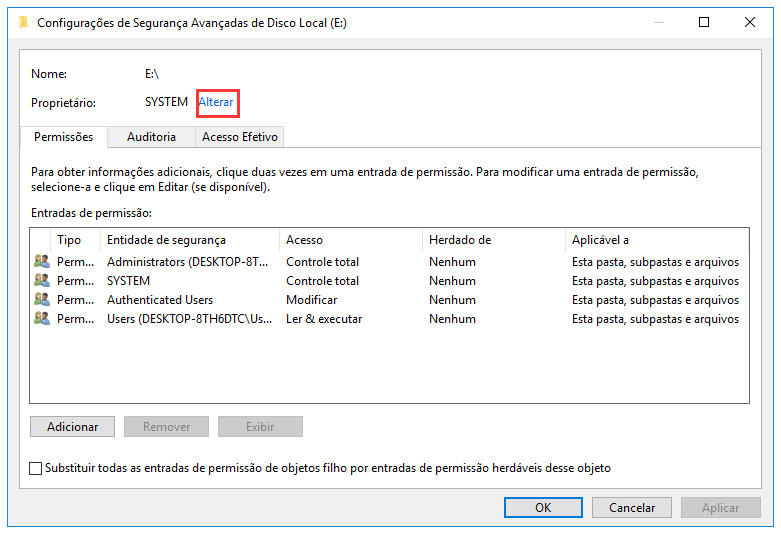 Alterar um usuário.