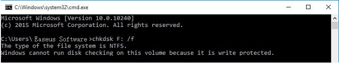 o Windows não pode executar a verificação do disco neste volume porque ele está protegido contra gravação