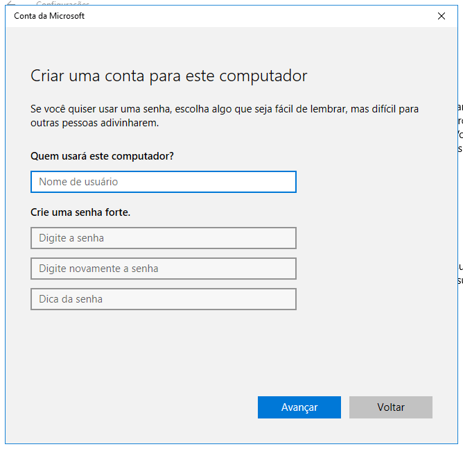 crie uma nova conta de usuário no Windows 10 para corrigir um perfil de usuário corrompido