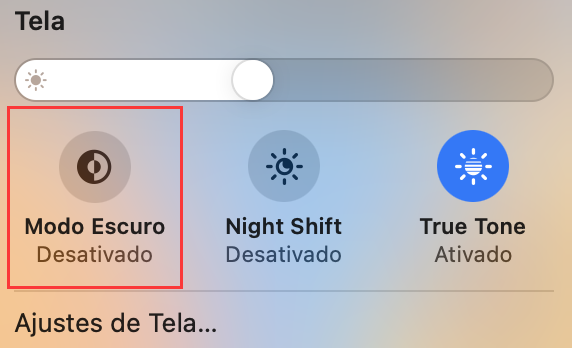 clique em Modo Escuro