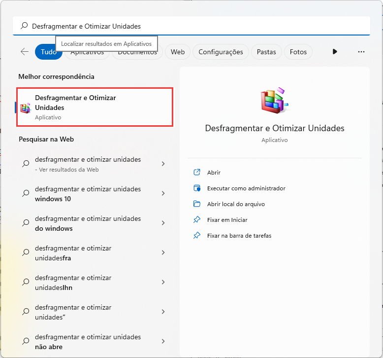 Desfragmentar e otimizar unidades