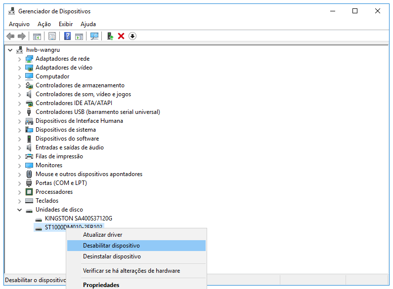 desativar unidade na letra da unidade