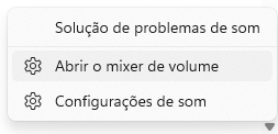 como abrir o mixer de volume no Windows 11