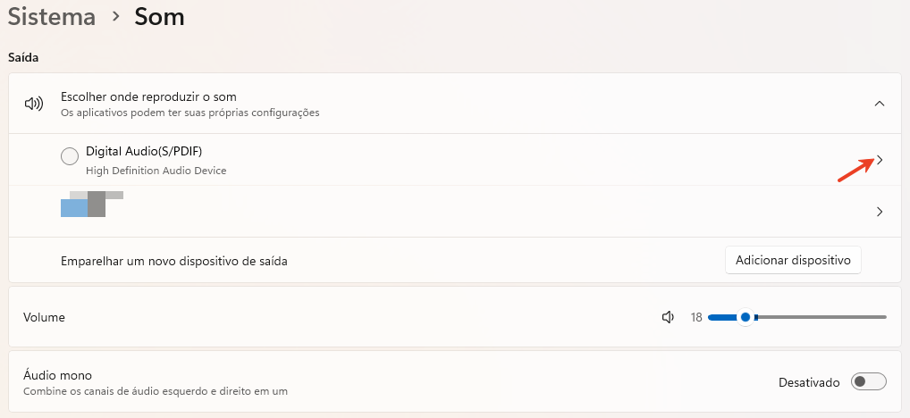 configurar padrao para audio passo 1