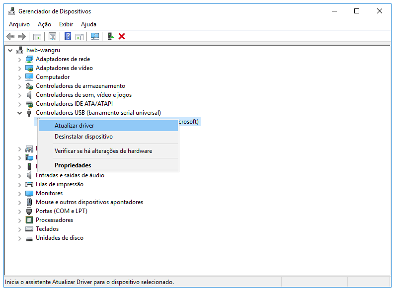 desinstalar o driver para que o computador reconheça o disco rígido externo wd
