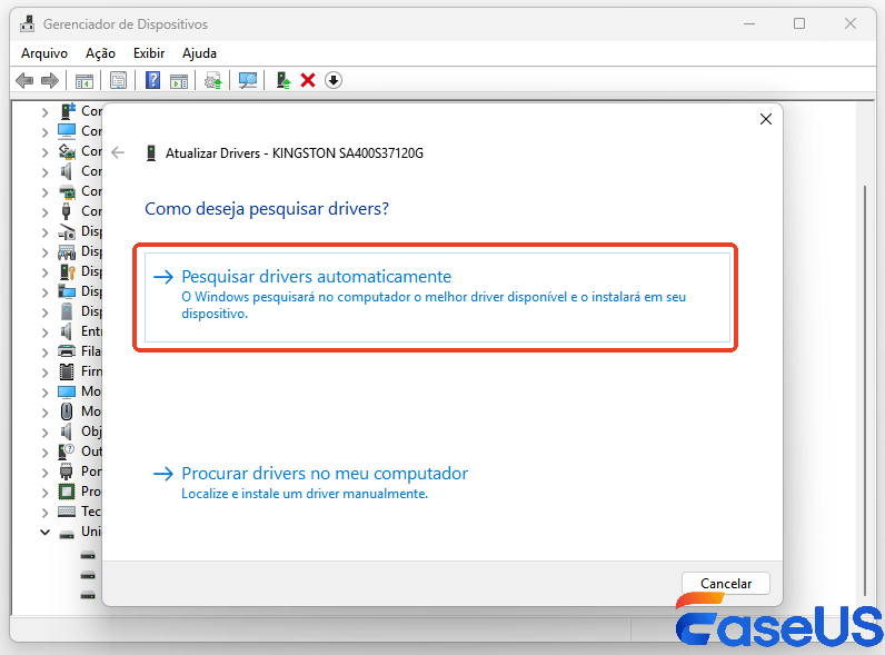 Atualizar driver do cartão SD