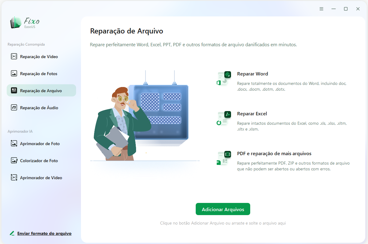 adicionar arquivos zip corrompidos